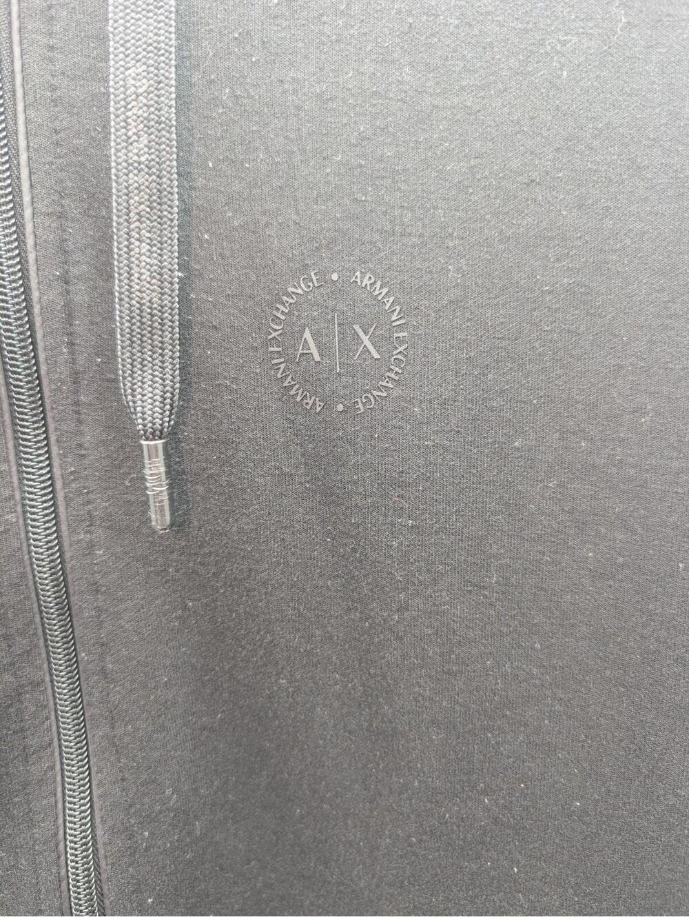 A/X Armani Exchange mens black hooded zip up sweatshirt  hoodie size large - Picture 3 of 9